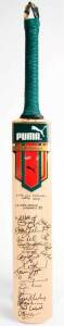 "Puma" Cricket Bat endorsed "Lilac Hill Festival Match 2003", signed by Cricket Australia Chairmans XI & Zimbabwe teams, with 20 signatures including Adam Gilchrist, Mike Hussey, Ryan Campbell & Heath Streak.