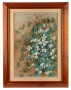 MARIAN ELLIS (ELLIS) ROWAN (1848-1922), (untitled white blossoms), watercolor and gouache, signed upper right "Ellis Rowan", 54 x 37cm, 75 x 50cm overall