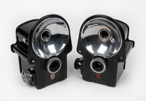 PHILIPS: Two Bakelite Box Flash 620 film cameras, c. 1950s. Marketed as the 'Flitz Camera' in the Netherlands. (2 cameras)