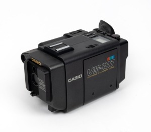 CASIO: VS-101 Electronic Still Camera, c. 1986, with 11mm f2.8 lens and Casio BP-60 Rechargeable Battery.