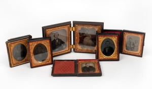 Group of six assorted mid-19th century tintype portrait photographs. (6 items)