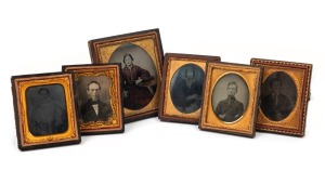 Group of six assorted mid-19th century portrait photographs, comprising five ambrotypes and one daguerreotype. (6 items)