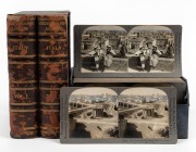 KEYSTONE VIEW COMPANY: Boxed set of one hundred&nbsp;'Italy Volumes I & II' stereo cards, featuring subjects such as Roman ruins, Vatican interiors and exteriors, etc., each with extensive explanatory notes on rear. (100 cards)