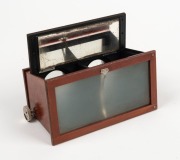 ERNEMANN DRESDEN: Approx. 15.5 x 11 x 8.5cm handheld stereoscope, c. 1900, with maker's box. - 3
