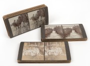 Thirty-three c. 1930s stereo cards featuring many fascinating glimpses of colonial New Guinea, including indigenous people and their cultural practices, resident foreigners, flora and fauna etc. (33 cards)