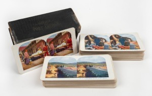 T. W. INGERSOLL: Complete set of one hundred numbered colour 'Siècle of Port Arthur' stereo cards with maker's box, c. 1904. A detailed record of the Russo-Japanese War. (100 cards)