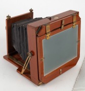BENETFINK: 'Ajax' 4&frac34; x 6&frac12;" field camera, c. 1900s, with lens with f8/11/16/22/32/44/64 aperture markings and lens cap. - 2