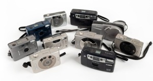 CANON: Ten c. 1990s compact cameras - one Ixus, one Ixus AF, one Ixus AF-S, one Ixus AF-S Date, one Ixus FF, one Ixus L-1, one Ixus M-1, one Ixus Z50, one Ixus Z65, and one Ixus Z90. (10 cameras)