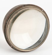 Nautical chart magnifier girt in brass with lens diameter of approx. 11cm, 19th century. - 2