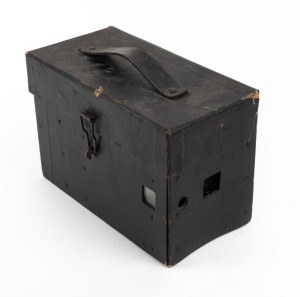 GRIFFITHS: 3⅙ x 4" plate box camera, c. 1895, with guillotine shutter and leather covering.