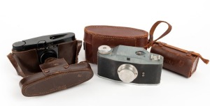 PURMA: Two c. 1950s viewfinder cameras, each in leather case with lens cap - one Purma Special, together with one Purma Plus. (2 cameras)