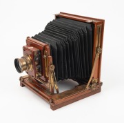BUTCHER & SON: 'National' 4&frac34; x 6&frac12;" plate field camera, c. 1905, with Beck Symmetrical lens and Thornton-Pickard roller-blind shutter. - 3
