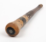 An antique Australian stock whip handle made from blackwood, horn, metal and bone, 19th century, 33cm long - 4