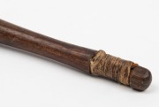 An antique Australian stock whip handle made from blackwood, horn, metal and bone, 19th century, 33cm long - 6
