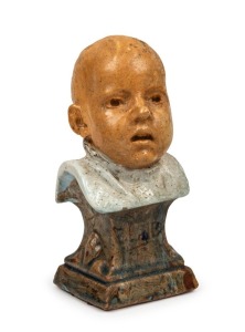 LEWIS JARVIS HARVEY (1871−1949) "ELSIE" pottery bust of the artist's daughter when she was one year old, circa 1899, 12.5cm high