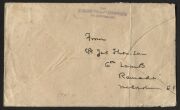 Aerophilately & Flight Covers: Nov.1919 - Feb.1920 (AAMC.27a) a "Ross Smith" vignette attractively tied by one of 2 strikes of the oval "FIRST AERIAL MAIL" cachet on a cover picked up at RAMADI, MESOPOTAMIA, one of the refuelling stops on the flight from - 3