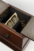 Circa 1910s mahogany tabletop stereoscope, 40cm in height with dual front and back viewing lenses and 20-capacity internal carousel. - 2