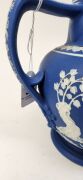 ADAMS pair of antique English blue Jasper Ware pottery jugs, circa 1805, impressed "ADAMS", 19.5cm high, 19cm wide - 7