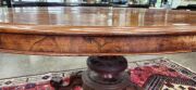 An antique English burr walnut oval centre table, circa 1870, 73cm high, 150cm wide, 109cm deep - 6