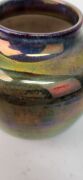 ROYAL LANCASTRIAN&nbsp;blue lustre English porcelain vase by RICHARD JOYCE, circa 1904, artist's monogram and fish mark to base, with additional impressed marks, 12cm high - 6