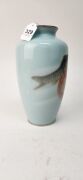 ANDO (attributed) Japanese cloisonne vase with koi carp decoration on sky blue ground, circa 1930, 25cm high - 4