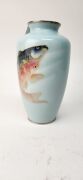 ANDO (attributed) Japanese cloisonne vase with koi carp decoration on sky blue ground, circa 1930, 25cm high - 6