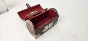 An antique English tortoiseshell moneybox casket with dome-top and silver mounts, interior lined in water washed scarlet silk, 18th/19th century, ​​​​​​​9cm high, 13cm wide, 6.5cm deep - 7