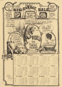 "BIG GARAGE SALE", four single-page calendars designed by Bob Daly for the years 1994/1995/1996 and 2006. Created for "The Beaufort Big Garage Sale", antique store in Beaufort, Victoria. 1994 and 1995 calendars feature pages signed by the artist. Printed - 3