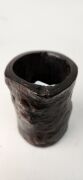 Two antique Chinese rootstock&nbsp;timber brush pots, 18th/19th century, 9cm and 12cm high - 9
