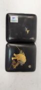 Two Japanese "Komai" cigarette cases, adorned with dragons and tiger, Meiji Period, 20th century, the larger 16cm high - 4
