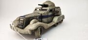 Two vintage Japanese clockwork tinplate armoured cars by T.N. TOYS, 20th century, 23cm long - 5