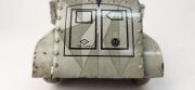 Two vintage Japanese clockwork tinplate armoured cars by T.N. TOYS, 20th century, 23cm long - 8