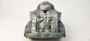 Two vintage Japanese clockwork tinplate armoured cars by T.N. TOYS, 20th century, 23cm long - 12