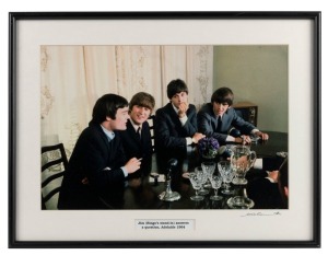 THE BEATLES IN AUSTRALIA, 1964: "Jim (Ringo's stand-in) answers a question, Adelaide 1964". Original colour print, signed by Vic Grimmett in the lower margin, 24.5 x 37cm, 35 x 46.5cm overall.