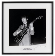 THE BEATLES IN AUSTRALIA, 1964: "George Harrison Adelaide Concert,1964". Original black and white&nbsp;print, signed by Vic Grimmett in the lower margin,&nbsp; 24.5 x 24.5cm, 35 x 34cm overall.&nbsp;