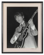 THE BEATLES IN AUSTRALIA, 1964: "George Harrison". Original black and white&nbsp;print, signed by Vic Grimmett in the lower margin,&nbsp; Number 1 of a limited printing of 20. 39.5 x 29.5cm, 49.5 x 39.5cm overall.&nbsp;