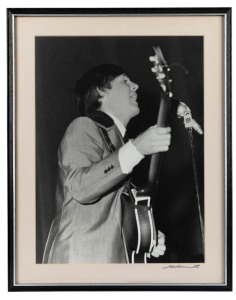 THE BEATLES IN AUSTRALIA, 1964: "Paul McCartney". Original black and white print, signed by Vic Grimmett in the lower margin, Number 1 of a limited printing of 20. 39.5 x 29.5cm, 49.5 x 39.5cm overall.