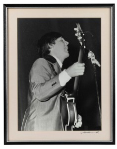 THE BEATLES IN AUSTRALIA, 1964: "Paul McCartney". Original black and white print, signed by Vic Grimmett in the lower margin,  Number 1 of a limited printing of 20. 39.5 x 29.5cm, 49.5 x 39.5cm overall. 