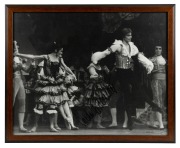RUDOLF NUREYEV performs in Don Quixote with the Australian Ballet". Original black and white print, 1970, Signed by Rudolf Nureyev and Vic Grimmett. 45 x 55cm overall.