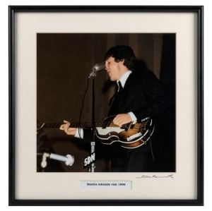 THE BEATLES IN AUSTRALIA, 1964: "Paul McCartney, Adelaide, 1964". Original colour print, signed by Vic Grimmett in the lower margin,  24.5 x 24.5cm, 35 x 34cm overall. 