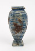 MARTIN BROTHERS tapered English art pottery stoneware vase with sgraffito grotesque fish decoration, incised "Martin Brothers Pottery, Southall, 1901" 16cm high - 5