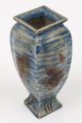 MARTIN BROTHERS tapered English art pottery stoneware vase with sgraffito grotesque fish decoration, incised "Martin Brothers Pottery, Southall, 1901" 16cm high - 6