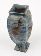 MARTIN BROTHERS tapered English art pottery stoneware vase with sgraffito grotesque fish decoration, incised "Martin Brothers Pottery, Southall, 1901" 16cm high - 7