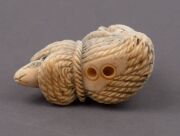 Three Japanese carved ivory netsukes comprising: turtle, rats and rabbits, Meiji Period, the largest 4.5cm wide - 9