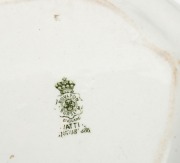 DOULTON BURSLEM "Wattle" antique English porcelain serving platter, two bowls and four assorted side plates, circa 1890s, (7 items), the serving dish 32cm wide - 4