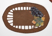 Six assorted Australiana&nbsp;Arts & Crafts hand-painted and carved leather doilies and table covers, circa 1920s, the largest 49cm diameter - 7
