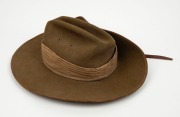 A vintage Australian slouch hat with Queen Elizabeth II Royal Australian Engineers badge, circa 1980s - 2