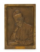 ARCHBISHOP MANNIX&nbsp;of Melbourne, cast brass plaque with title "His Grace Most Rev.d. Daniel Mannix. D.D. Archbishop of Melbourne", 23.5cm high, 16cm high