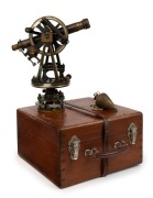 A. TORNAGHI & Co, SYDNEY antique full circle theodolite in case with eye pieces and fittings, circa 1860s, the case 17cm high, 32cm wide, 30cm deep