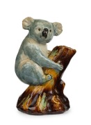 GRACE SECCOMBE "Billie Bluegum" pottery koala tree stump vase, incised "Grace Seccombe, Australia, Billie Bluegum", 20cm high